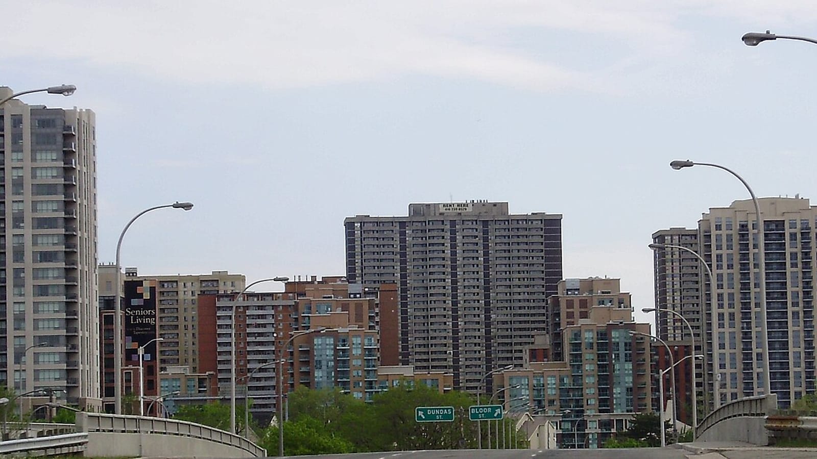 The Etobicoke skyline around Bloor Street West and Islington Avenue — Islington–City Centre West